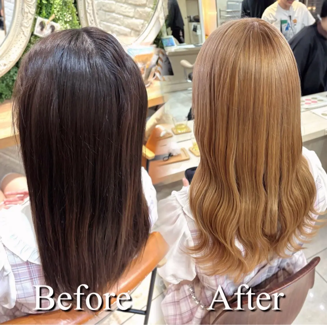 ロング カラー ブリーチ ブロンド ヘアカラー トリートメント ヘアセット 横浜シールエクステ 韓国エクステみさきのヘアスタイル