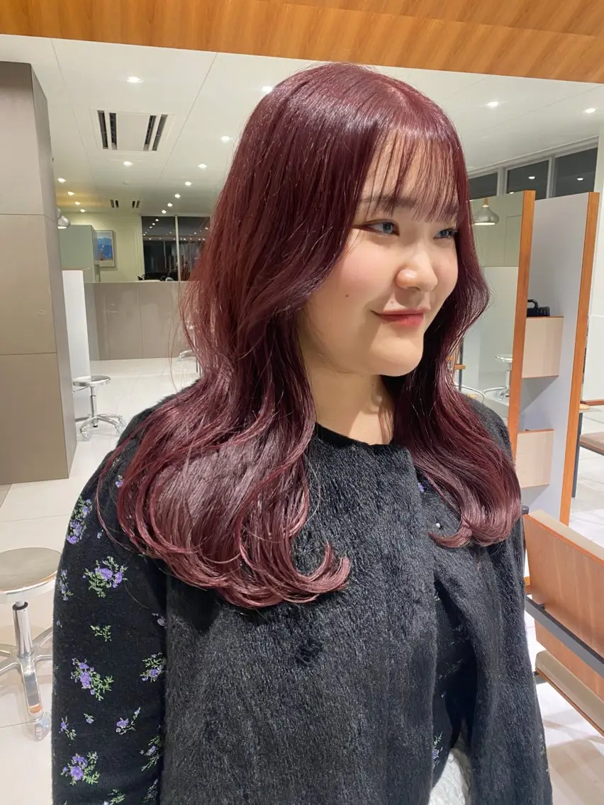 【ボルドー×暖色カラー限定🍓】カット+カラー+トリートメントの写真