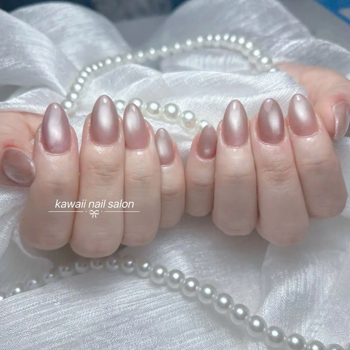ネイル チークネイル ドット フレンチネイル 韓国ネイル レース Kawaii _Nailのネイルデザイン