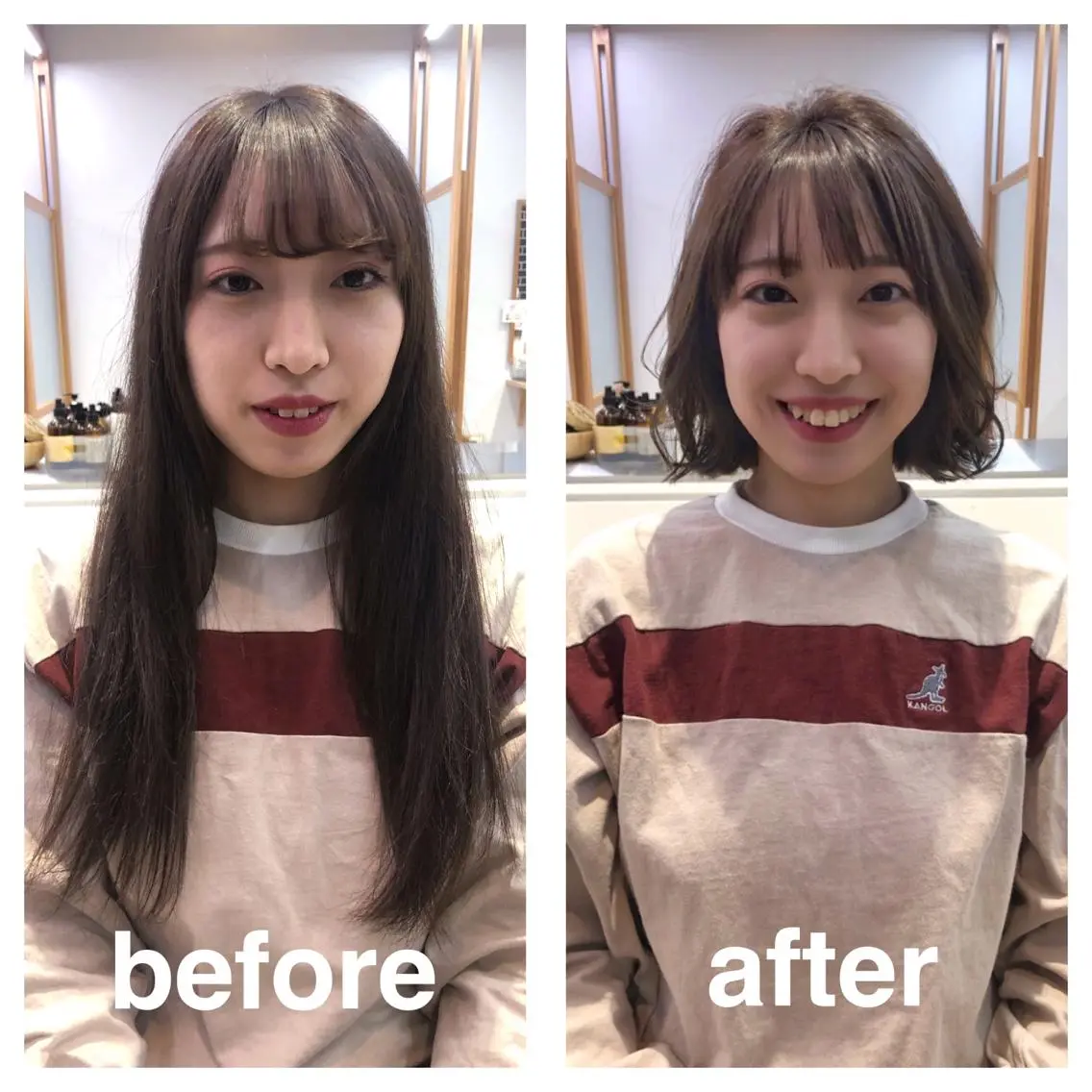 ショート 切りっぱなしボブ ボブ 中村 美穂のヘアスタイル
