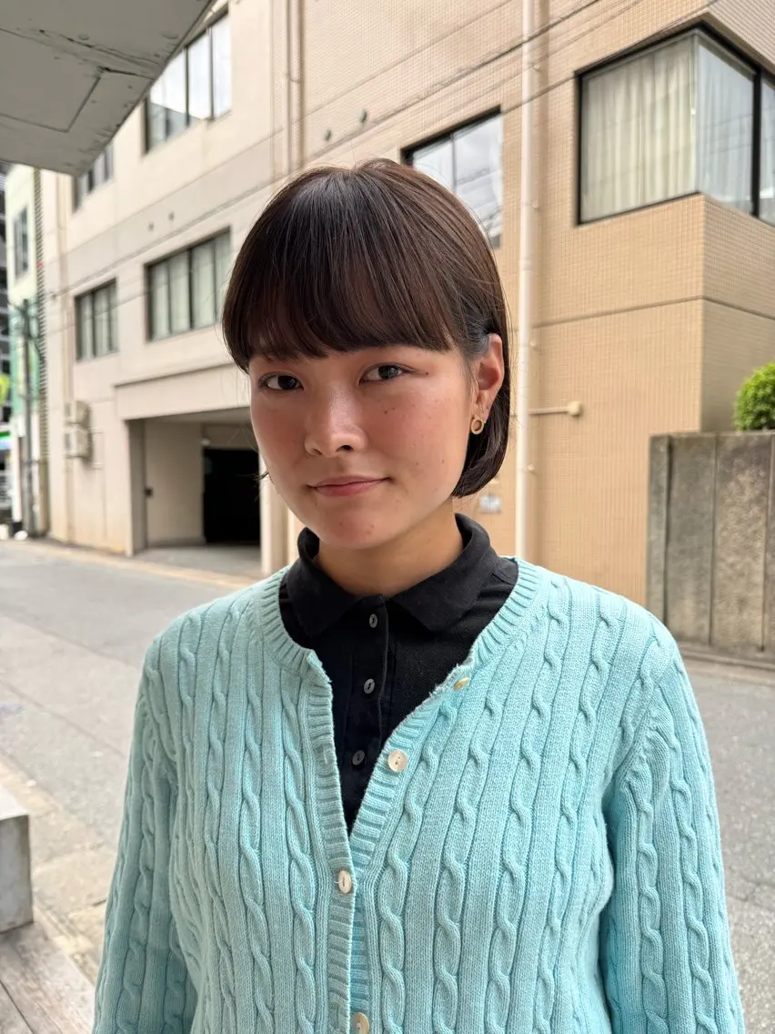 ミディアム ボブ カット ヘアカラー kai🐇似合わせ レイヤーカットのヘアスタイル