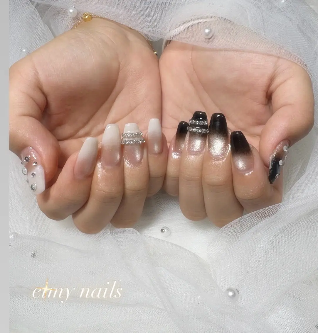 🎀オフあり 長さだし💅🏼 ロングジェルチップカラーグラデーション/ラメも選択可能です✨♡の写真