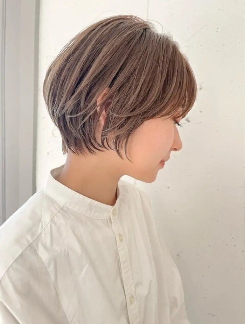 ショート カラー ブリ—チ🎨パ—マ 🌿表参道ちえ🌿のヘアスタイル