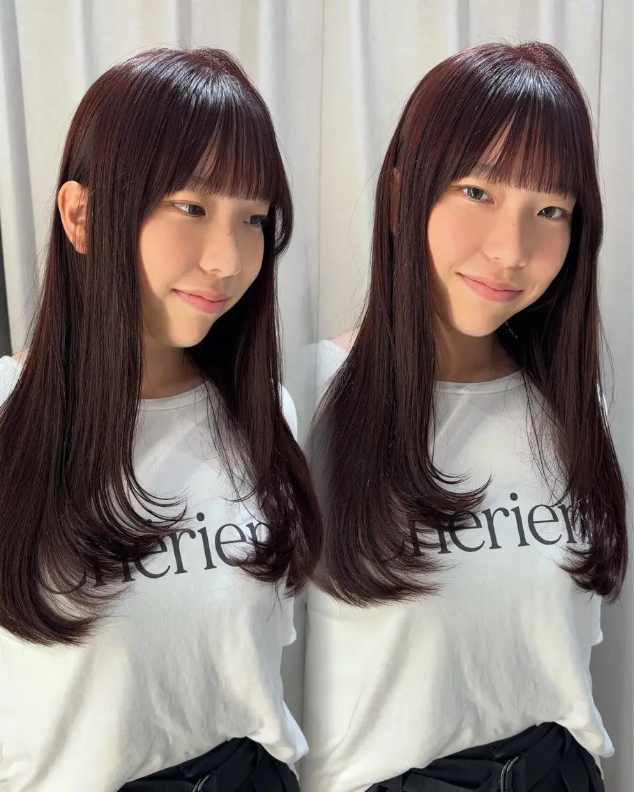 ロング カット ヘアカラー トリートメント Zina 奈良 kannaのヘアスタイル