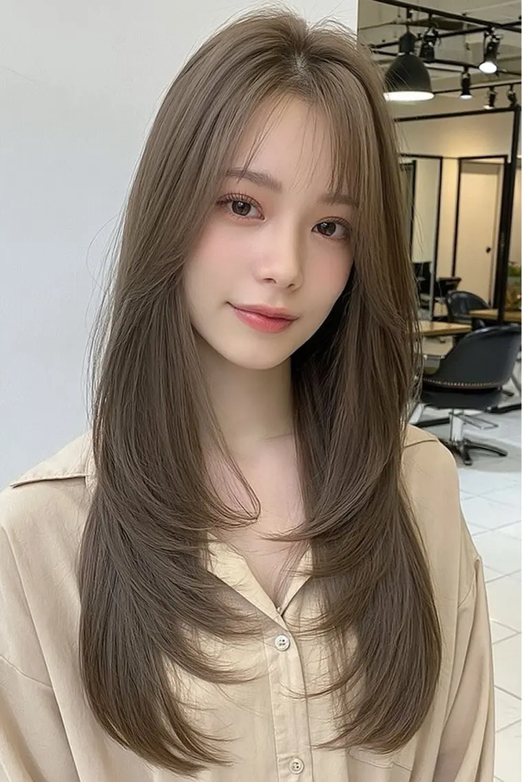 ロング バタフライレイヤー/ ニシトモユキのヘアスタイル