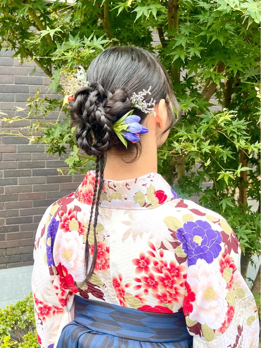 【🌸🎓2026年度卒業式限定メニュー🎓🌸 】ヘアセット+袴着付け🌸7:00~ご案内可能です🧚♂️✨の写真