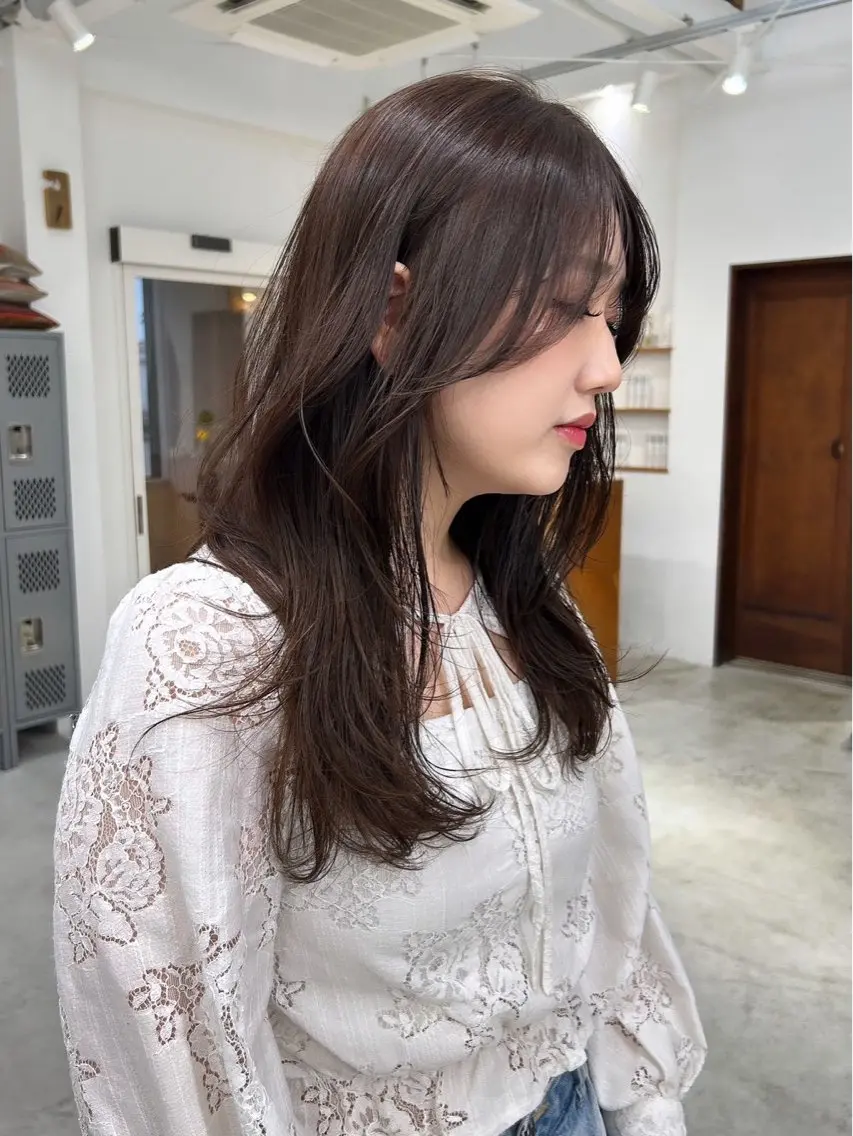 ロング カラー ヘアカラー カラーモデル募集 岩井綺良のヘアスタイル
