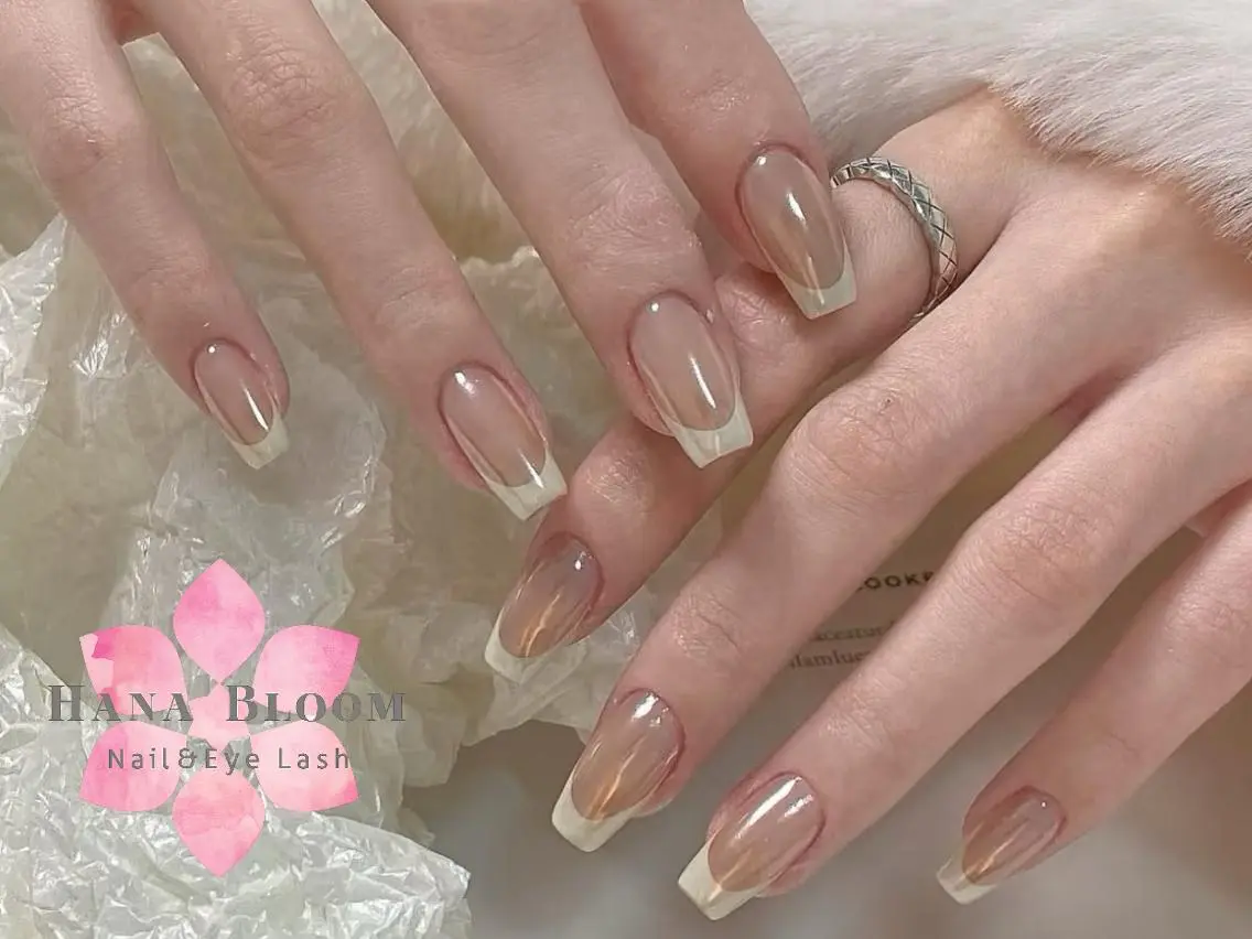 ネイル フレンチネイル ジェルネイル マグネットネイル ミラーネイル 持ち込み ハンドネイル ハンドケア Hana Bloom Nail💗YUIのネイルデザイン