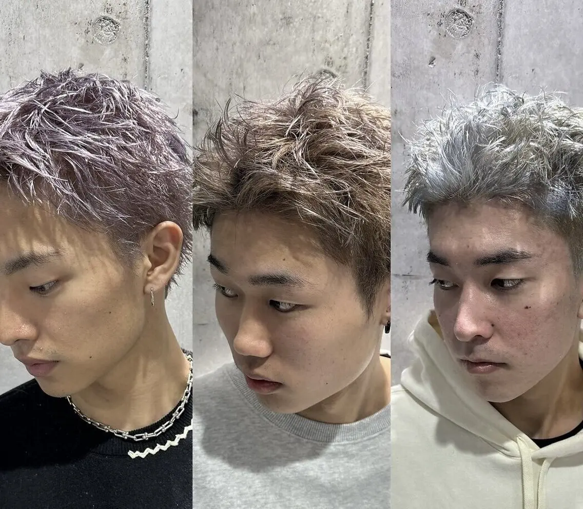 ショート カラー メンズ メンズブリーチ メンズハイトーン ブリーチ ハイトーンカラー ヘアカラー 本日空あり三宮駅1分 メンズサロンハイプのヘアスタイル