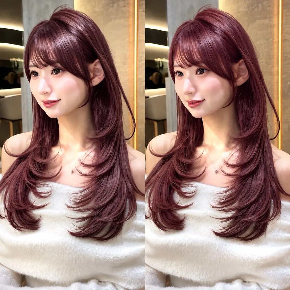 ロング カット ヘアカラー トリートメント 韓国レイヤー🌸 艶髪🫧池袋/礼二郎のヘアスタイル