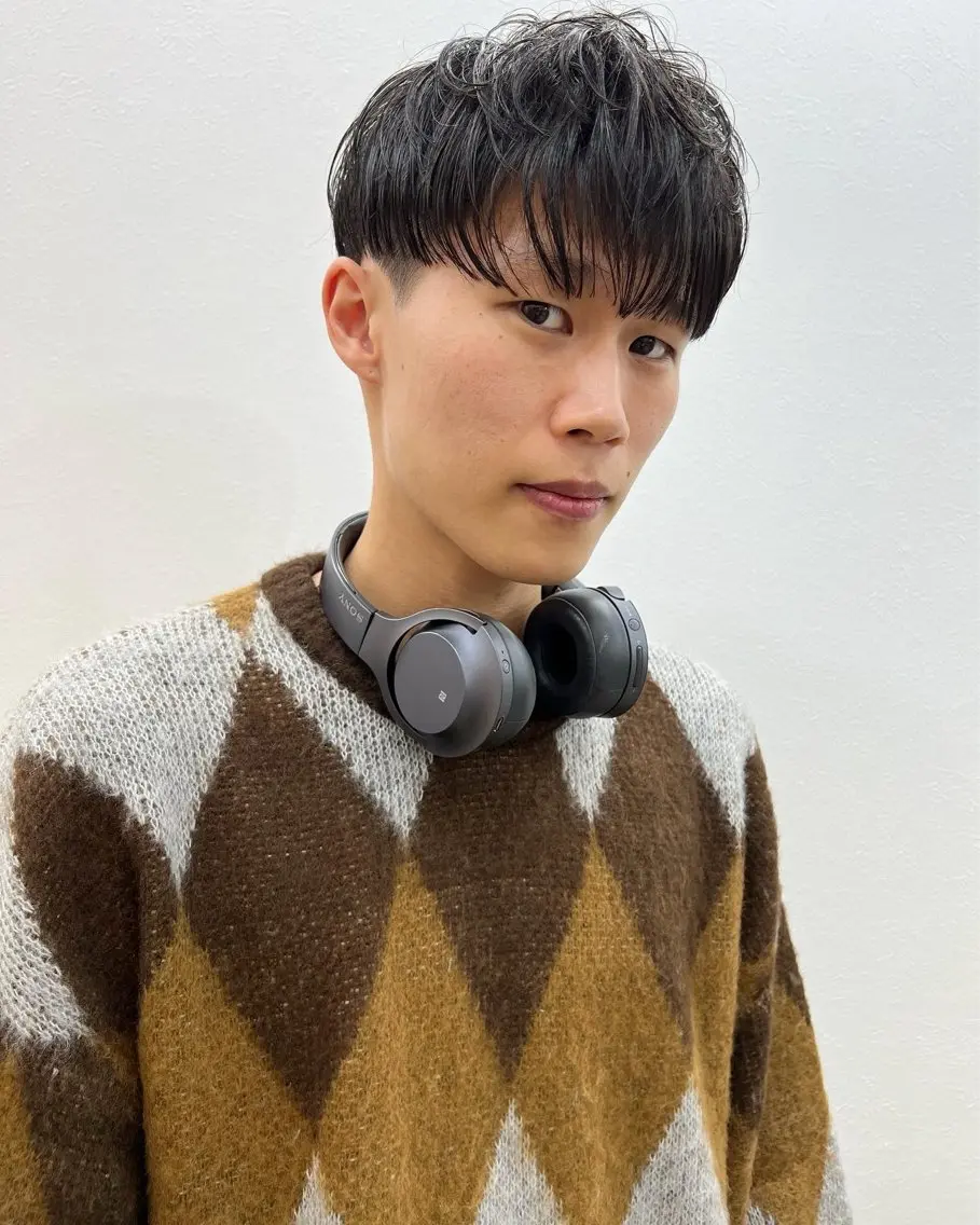 カラー パーマ メンズ アップバング センターパート マッシュ メンズパーマ スパイキーショート 【池袋/スパイキー ショート】ⓝⓘⓜⓤのヘアスタイル