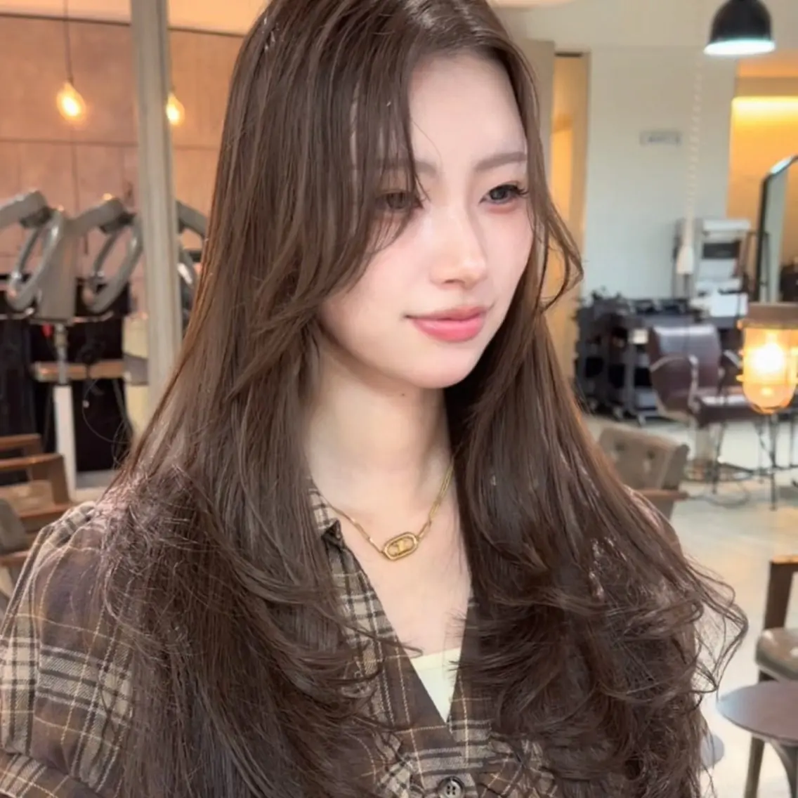 ロング カラー ヘアアレンジ ヘアカラー トリートメント ヘアセット 韓国ヘア/レイヤー/ 🩶ツブラ🩶のヘアスタイル
