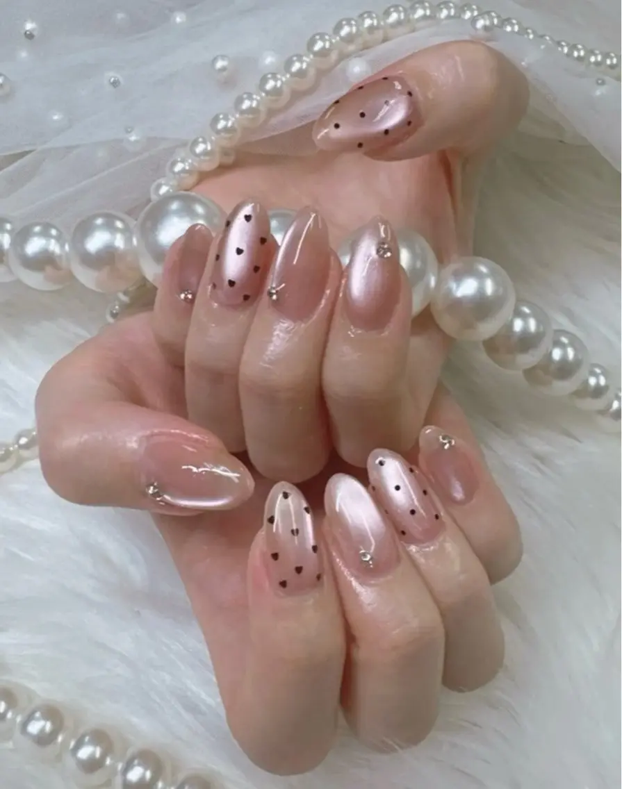 ネイル 成人式 フレンチネイル ジェルネイル ガラスフレンチ キラキラネイル ハンドネイル Queeens nailのネイルデザイン