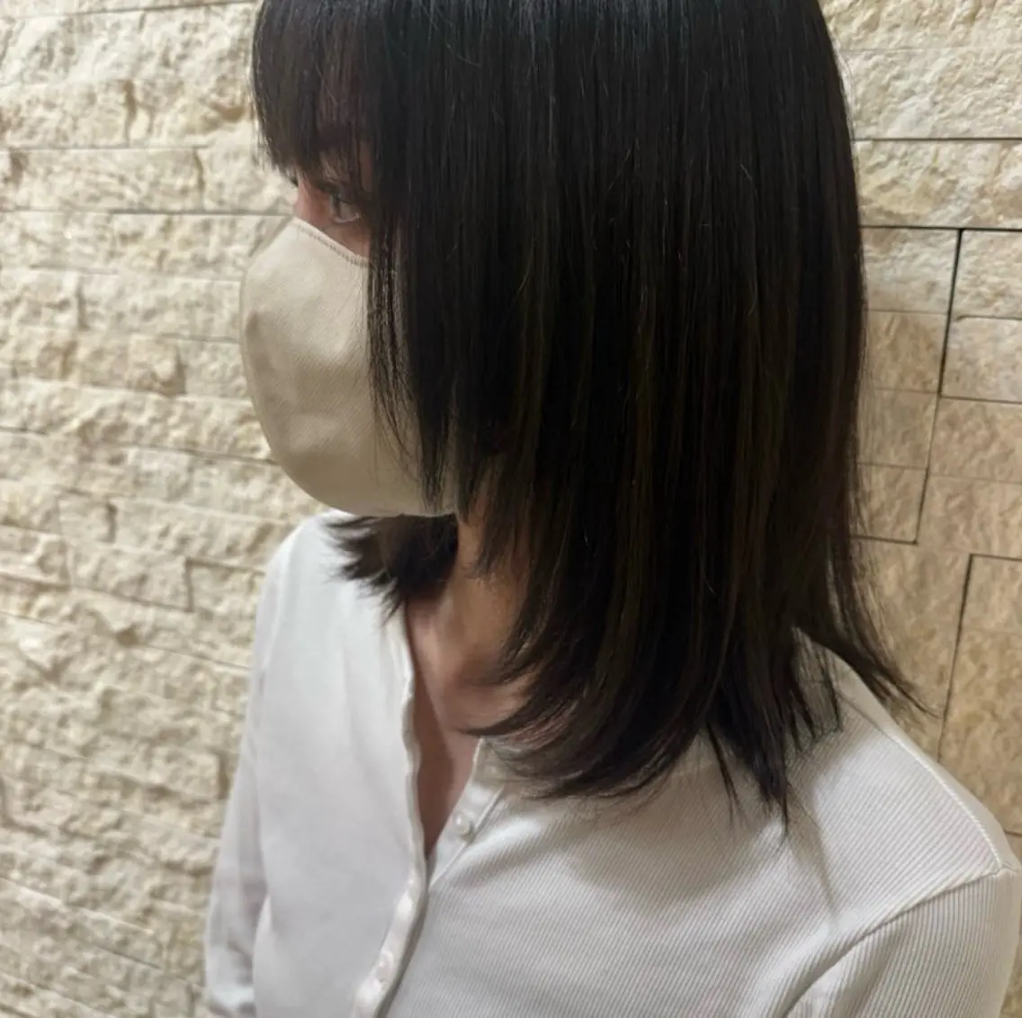 セミロング カット ストレート¦パーマ 🌟yuzuka🌟のヘアスタイル