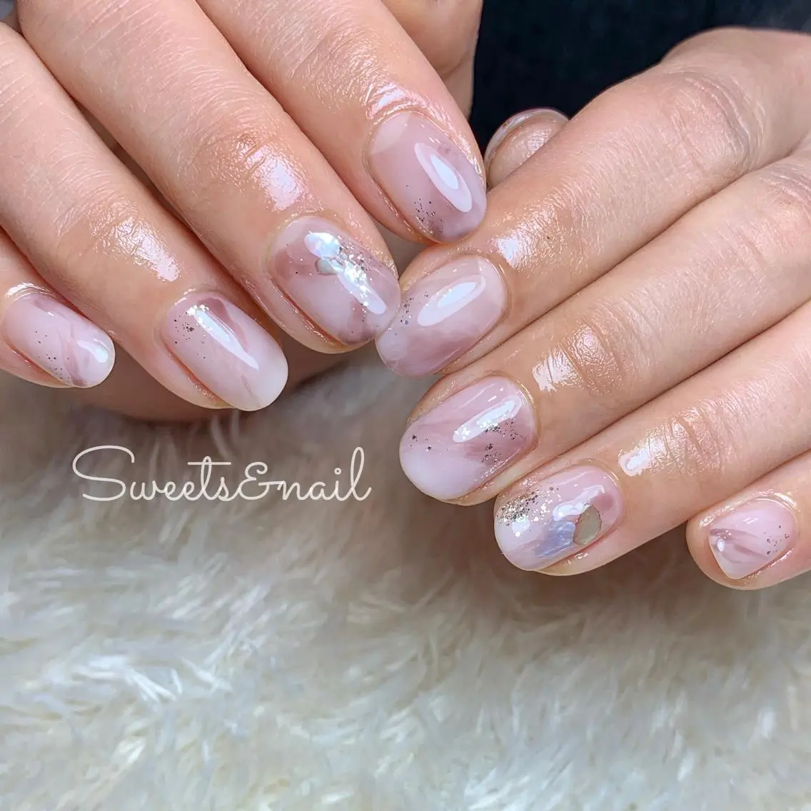ネイル 大理石ネイル(マーブル) Sweets& nail みなこのネイルデザイン