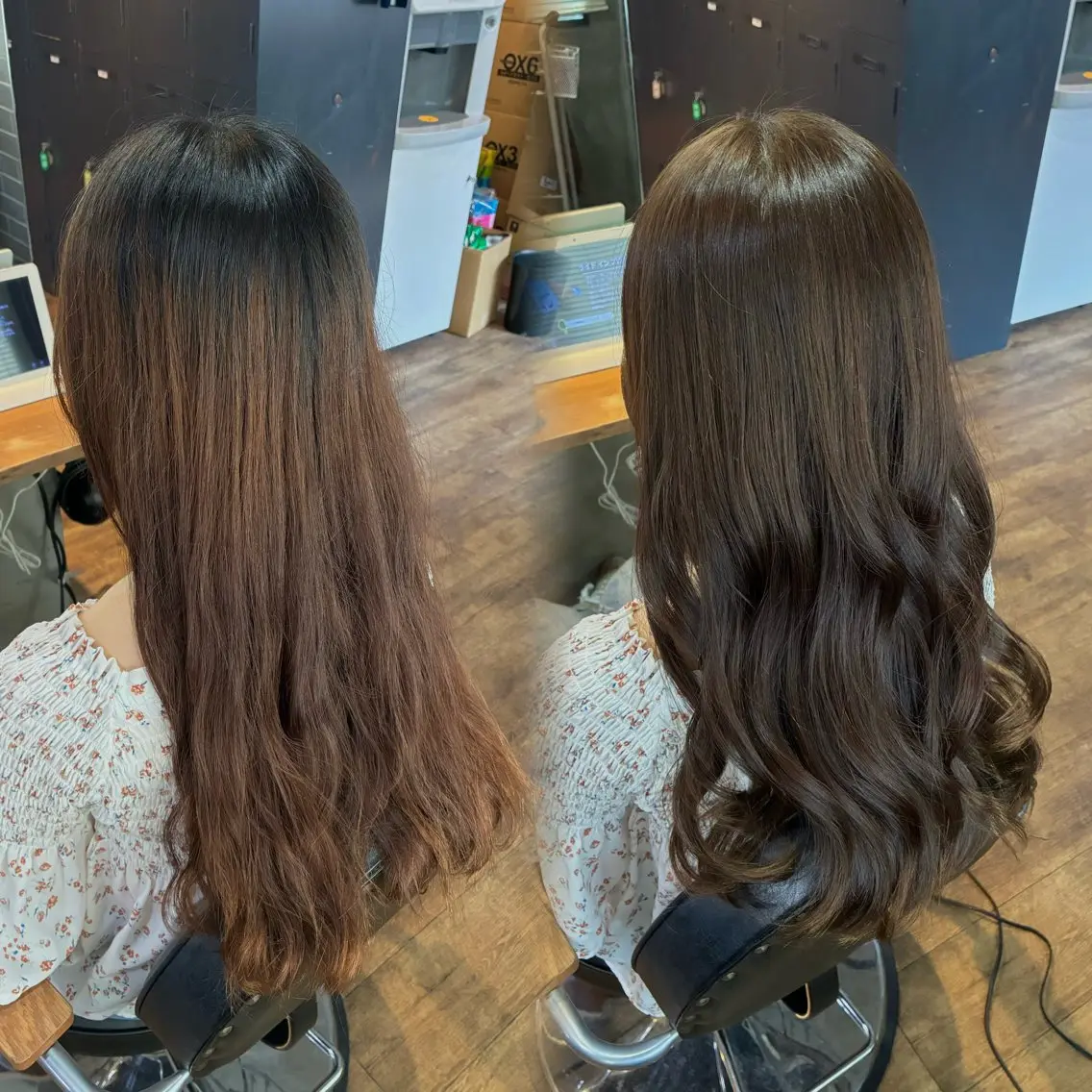 カラー ベージュカラー ブラウンカラー 金子 千桜のヘアスタイル