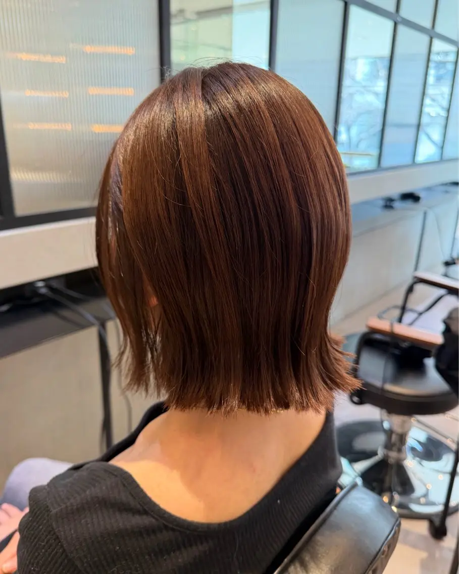 ミディアム カラー カット ヘアカラー トリートメント オリーブカラー🫒/ ハッシュカット/みゆのヘアスタイル