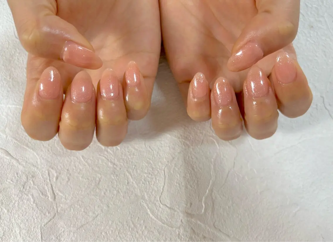 ネイル オーロラネイル フットネイル フレンチネイル ジェルネイル キラキラネイル ハンドネイル kiki nail たまプラーザのネイルデザイン