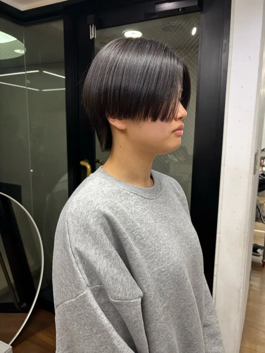 ショート ハンサムショート ショートヘア カット パーマ 似合わせカット ツヤカラー/和田陽向のヘアスタイル