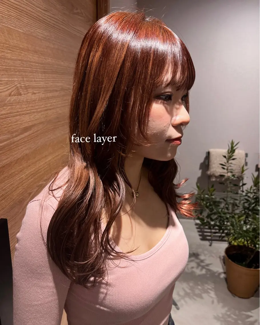 ロング ボブ 韓国風ヘア レイヤーカット 透明感ケアカラー/ レイヤー/ryokaのヘアスタイル
