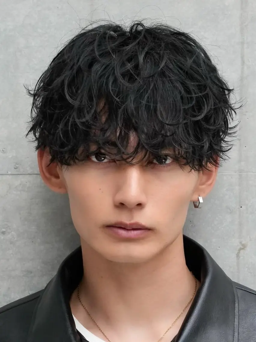 パーマ メンズ パーマ ✨メンズミディアム 無料イノウエ✨のヘアスタイル