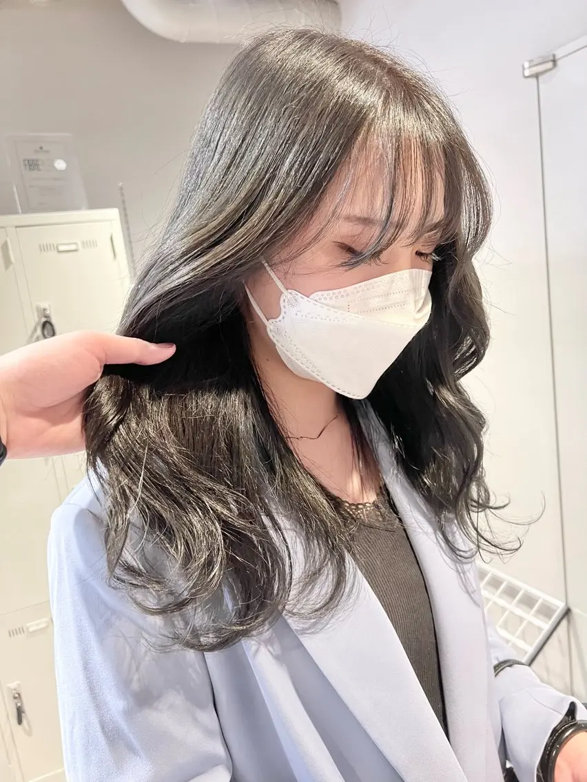 ロング カラー パーマ ヘアアレンジ メンズ 上品＆韓国風 🥀海心🥀のヘアスタイル
