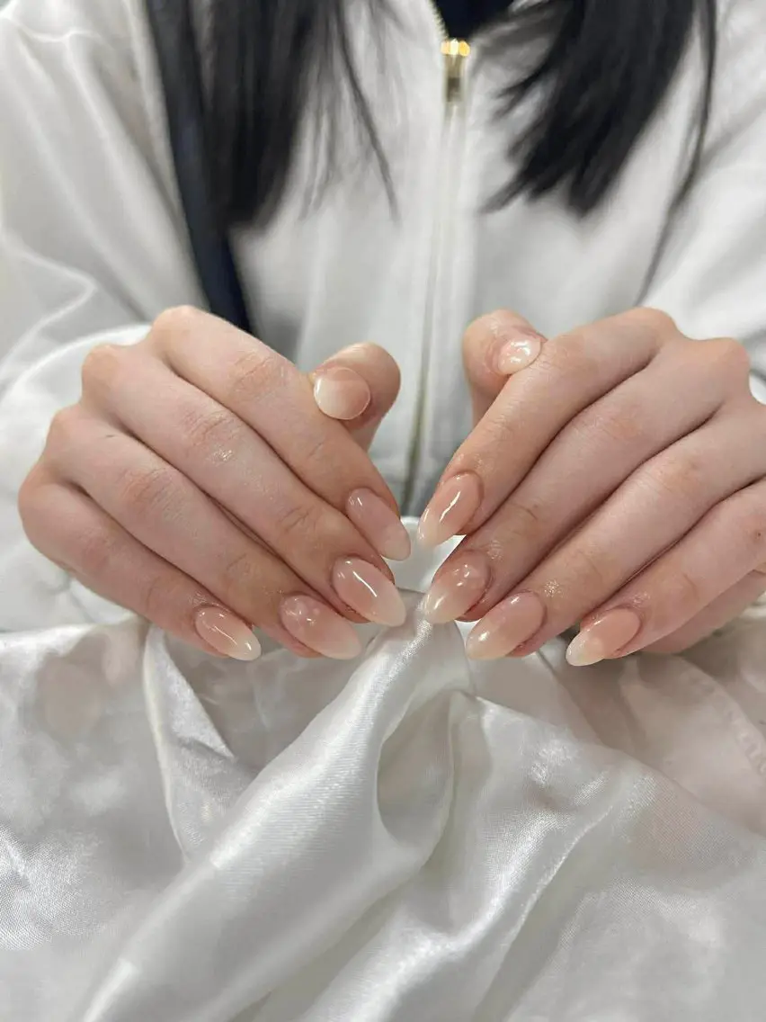 ネイル オーロラネイル ブラウン チークネイル 成人式 フットネイル Huyn Nail Studioのネイルデザイン