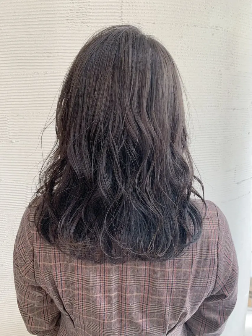 セミロング くびれヘア 髪質改善 韓国風ヘア レイヤーカット 似合わせカット カット ヘアカラー 岡山駅/髪質改善 透明感カラー🐼のヘアスタイル