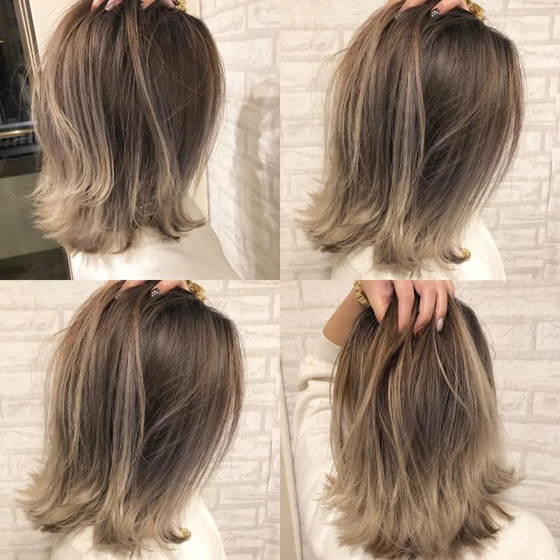 ミディアム カラー ベージュカラー ブリーチ 透明感カラー グレージュ ミルクティーグレージュ ヘアカラー JILBLAN京都 ショート/ハイライトのヘアスタイル