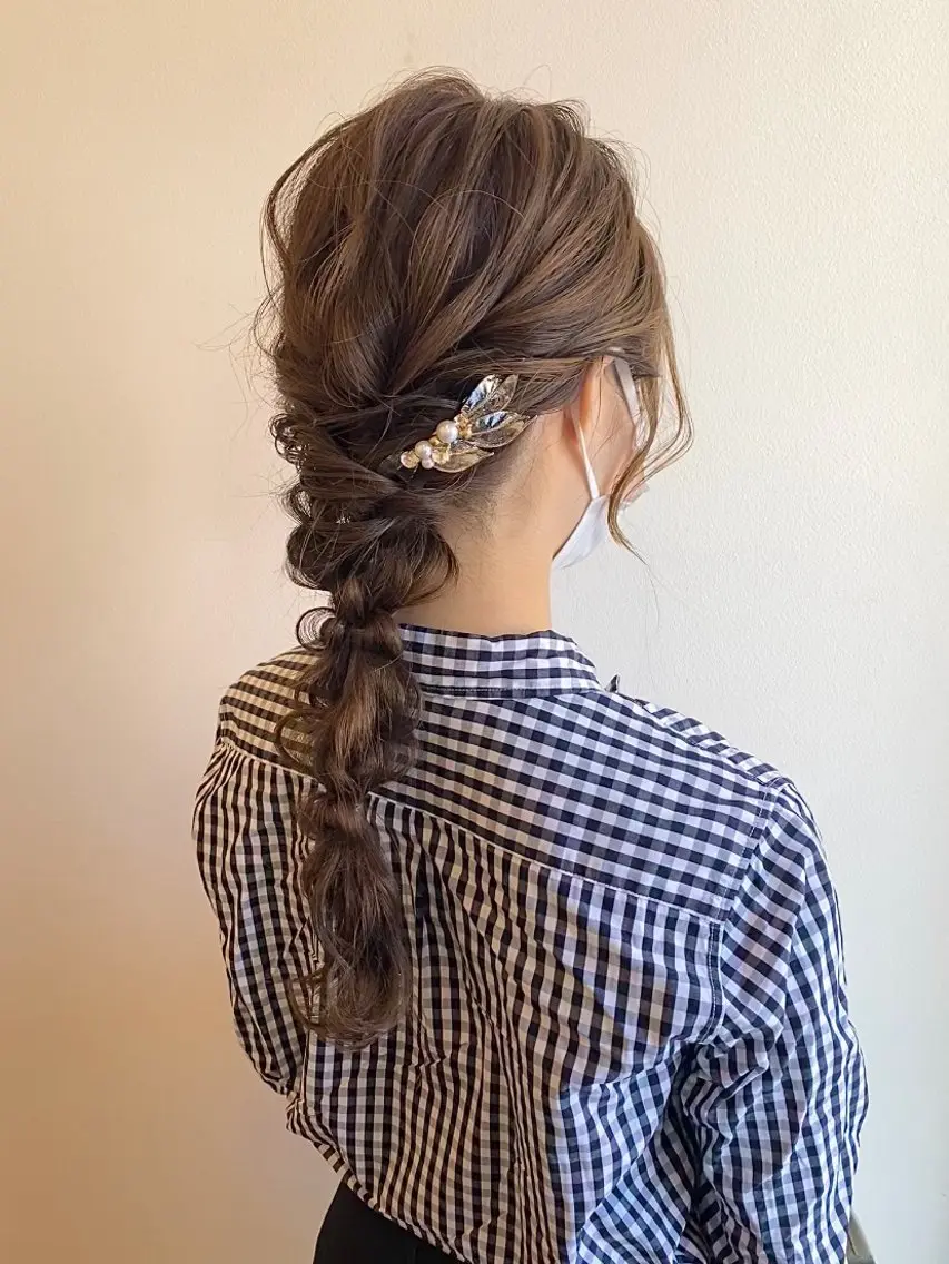 カラー ヘアアレンジ 結婚式・ブライダル ヘアセット 林 瑠夏のヘアスタイル