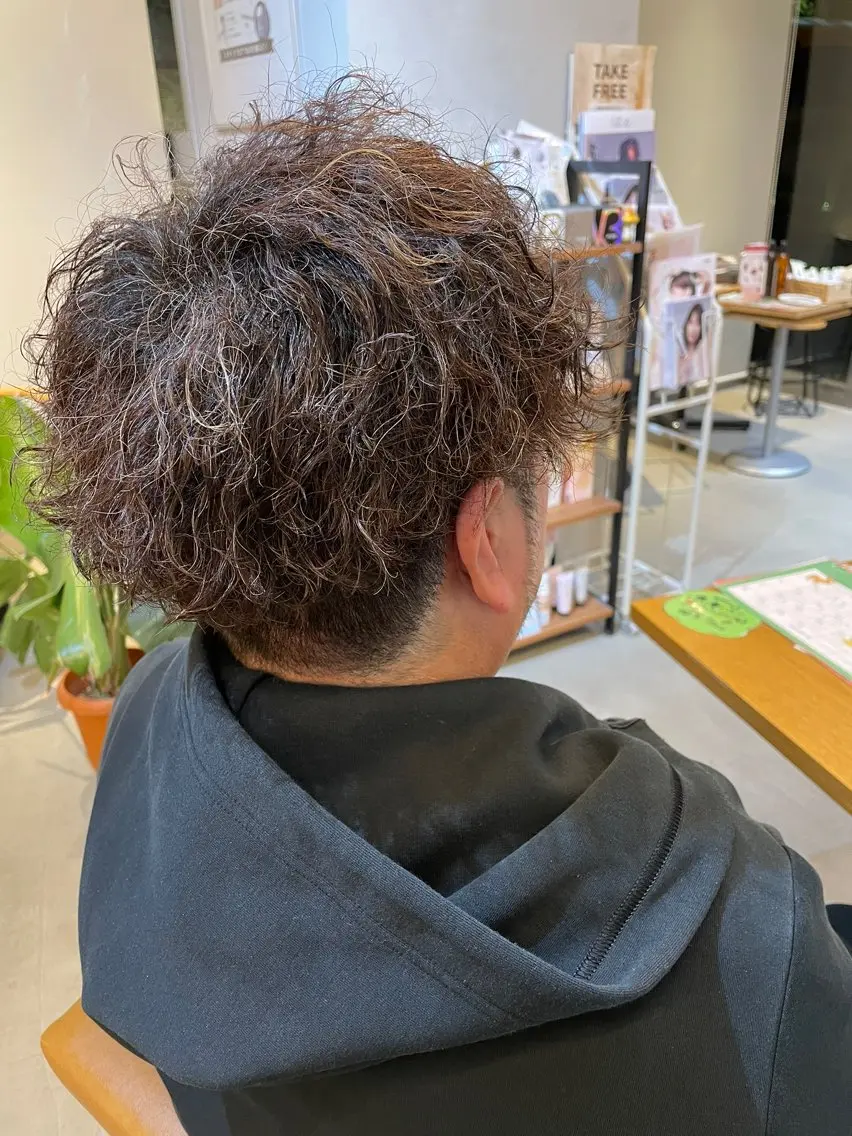 メンズ メンズパーマ パーマ 透明感/暖色カラー /カットいっきのヘアスタイル