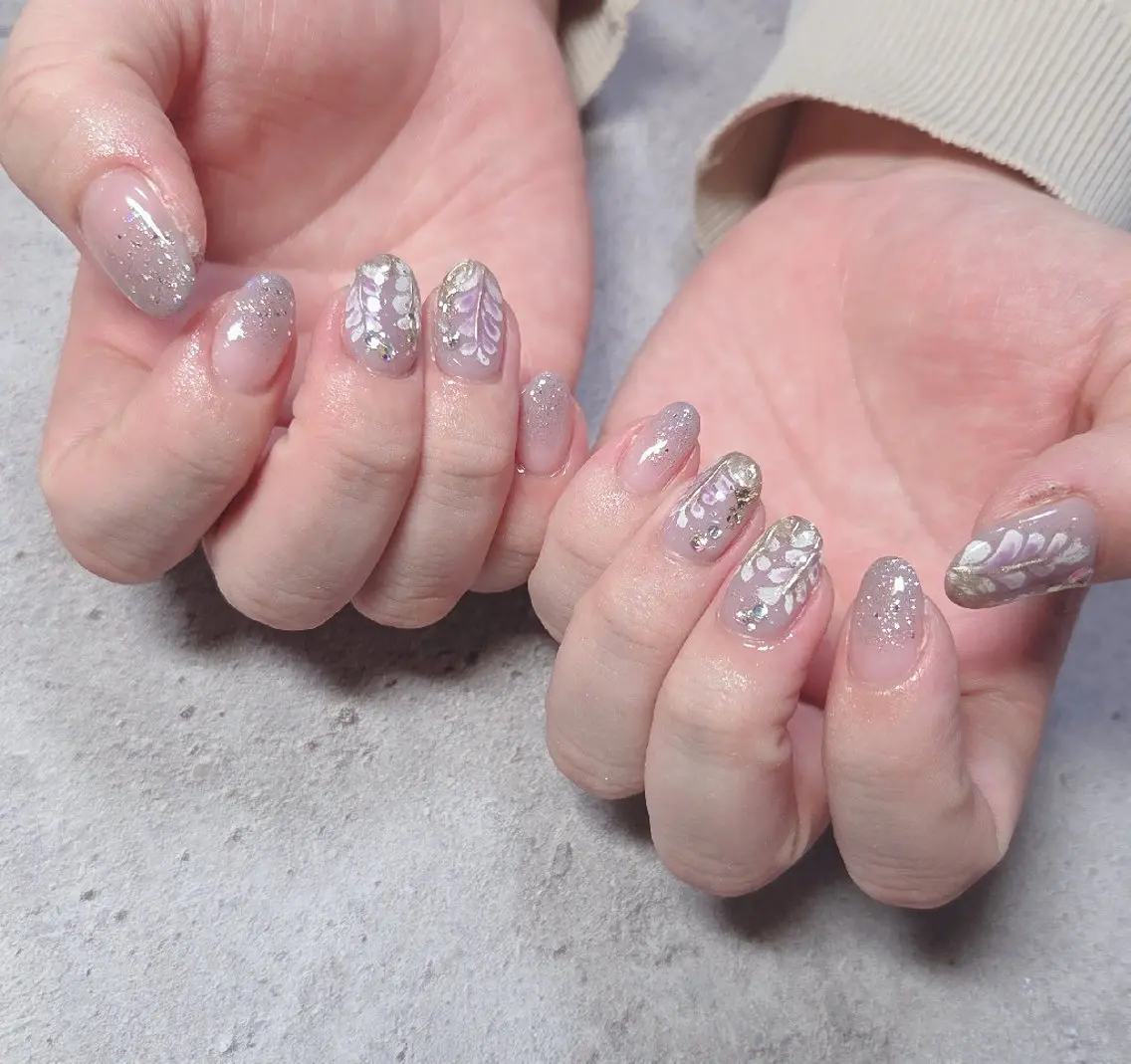 ネイル アートネイル グラデーション ハロウィン マグネットネイル ニュアンスネイル ハンドネイル flure de neige yukiのネイルデザイン
