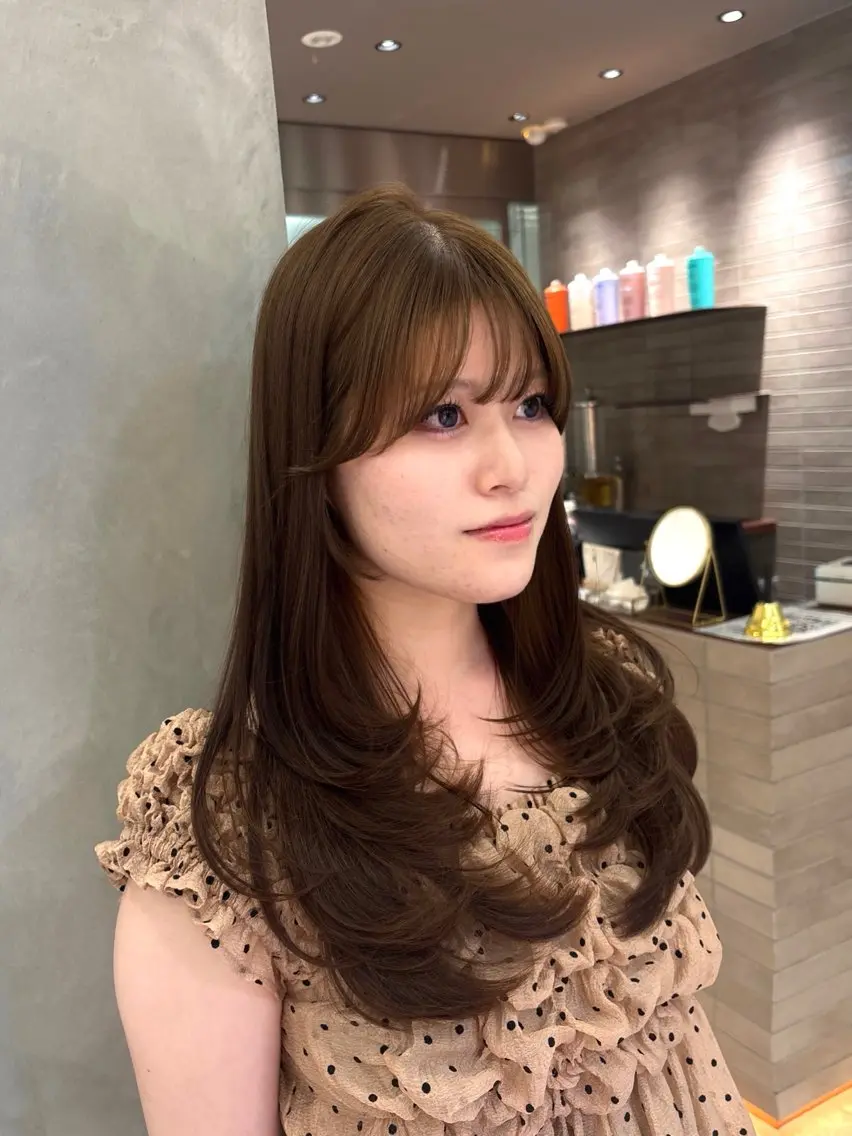 セミロング カラー ベージュカラー ブラウンカラー 透明感カラー マロンブラウン オリーブベージュ カット ヘアカラー トリートメント 透明感カラー🪞 Yu🫧銀座🩶のヘアスタイル