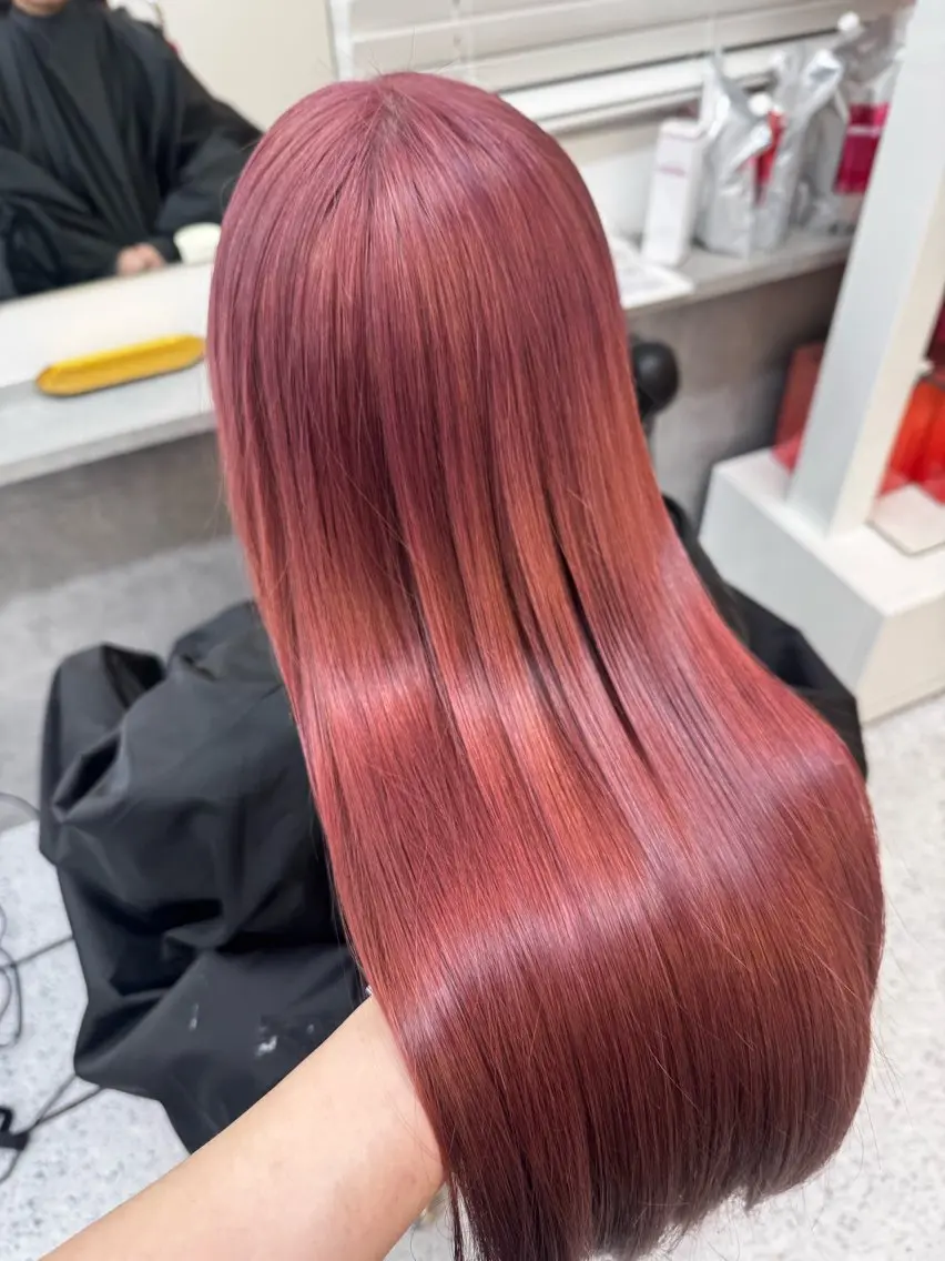 ロング ヘアカラー トリートメント ハイトーン/レイヤー 五島桜樫のヘアスタイル