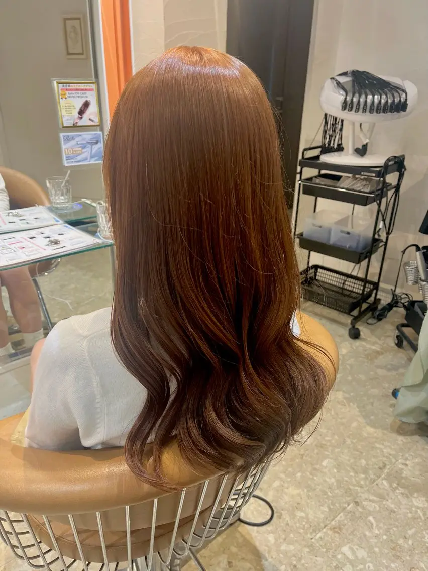 セミロング カラー カット ヘアカラー うしだ かおるのヘアスタイル