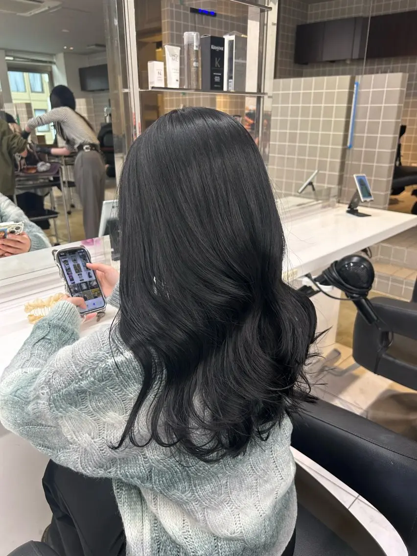 ロング カラー パーマ ヘアアレンジ メンズ キッズ ブリーチなしカラー/ ブラウン/レイヤーのヘアスタイル