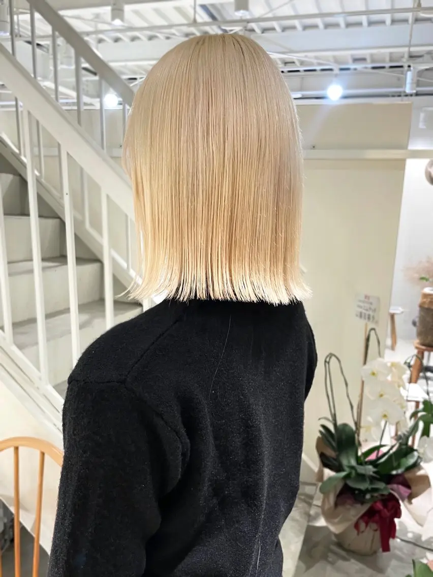 ミディアム カラー ヘアカラー 林 千聖のヘアスタイル