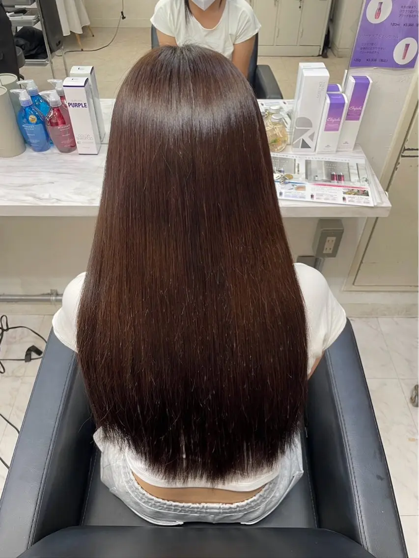 ロング カラー 髪質改善 艶髪矯正 エクステ かいり✂️のヘアスタイル