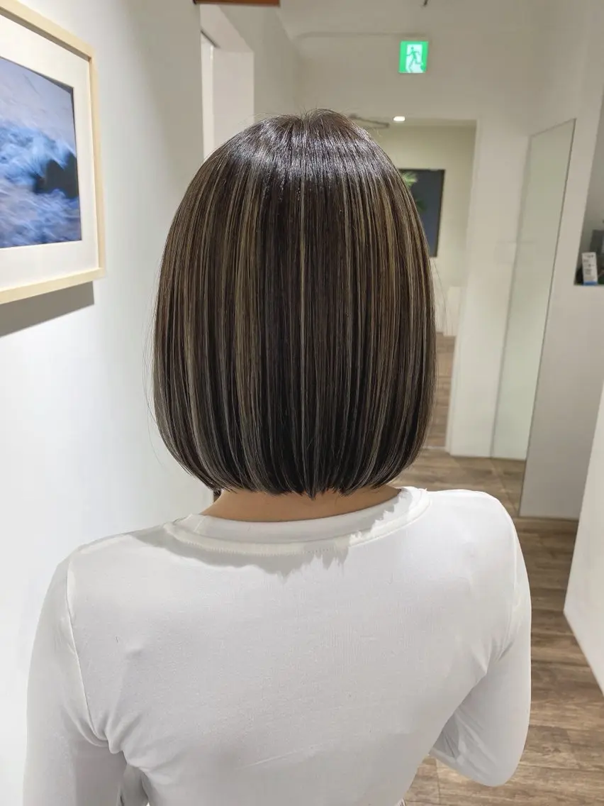 ミディアム カラー ヘアカラー トリートメント ハイライト⭐️上野 高広のヘアスタイル