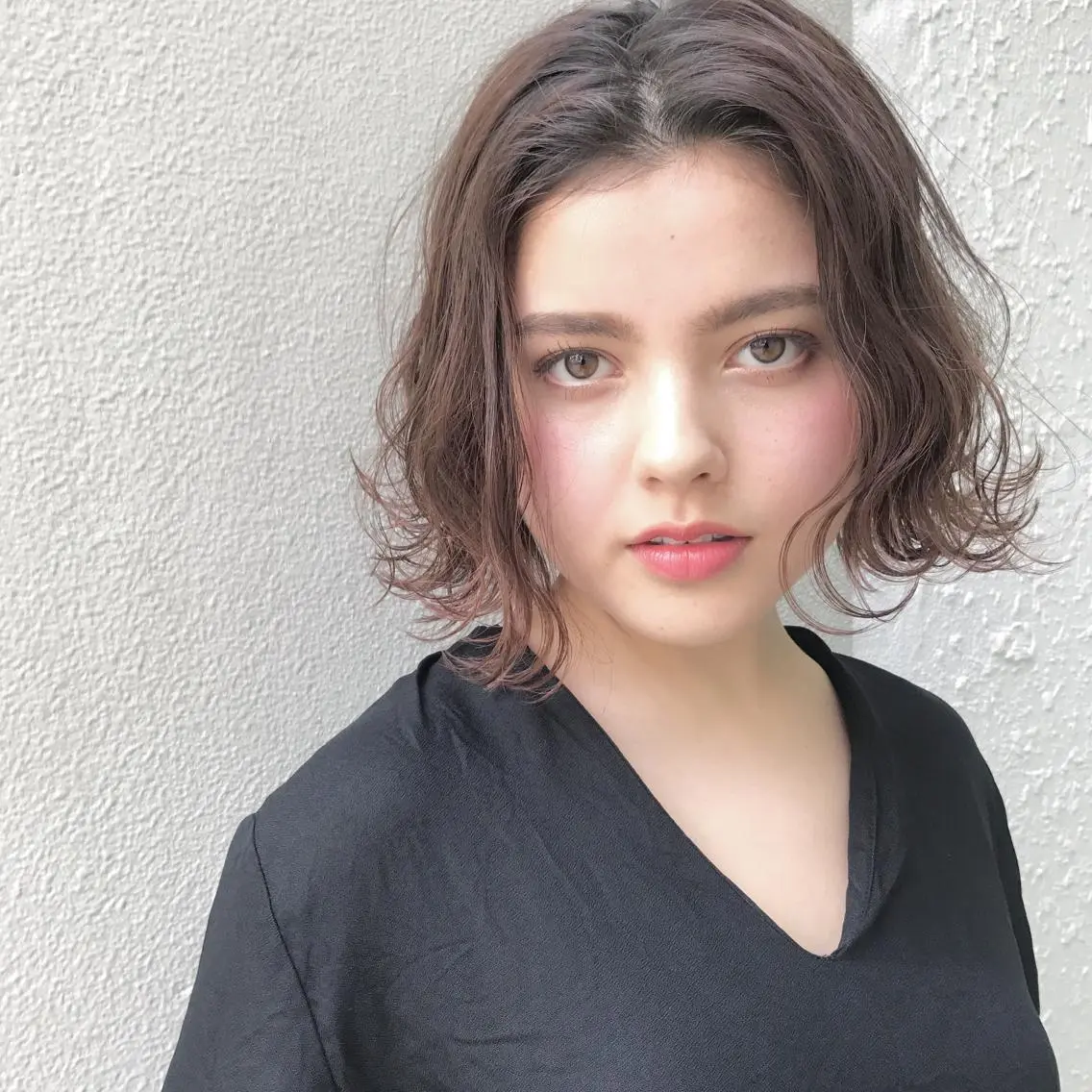 ミディアム 顔周りカット 伊 杏のヘアスタイル