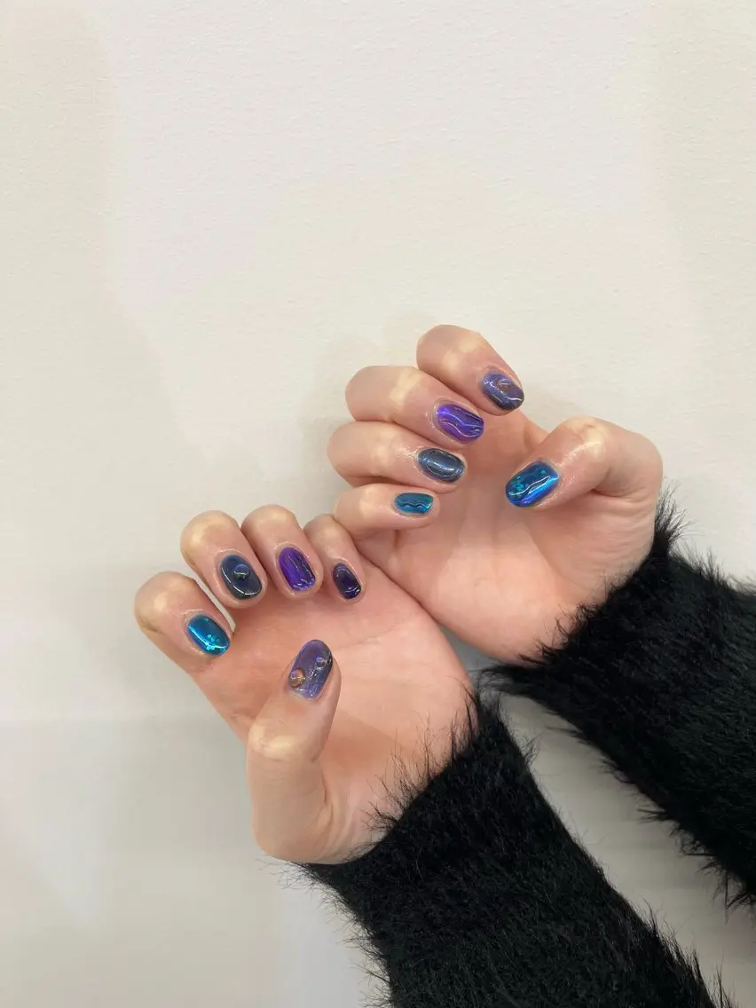 ネイル フラッシュネイル ジェルネイル 韓国ネイル 持ち込み ニュアンスネイル Bana_ Nailのネイルデザイン