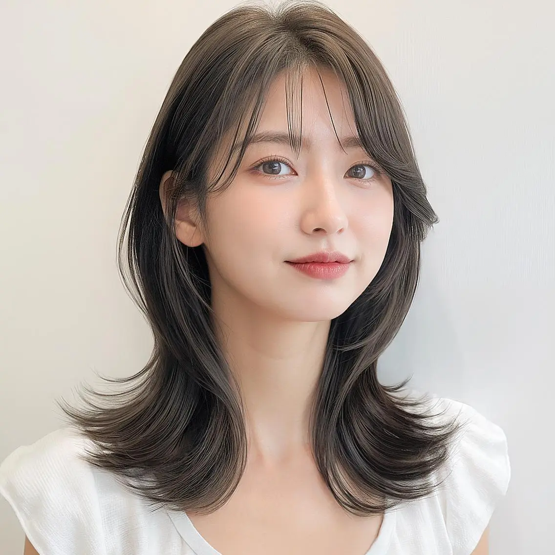 セミロング レイヤーカット／韓国 🤎きのした いちかのヘアスタイル
