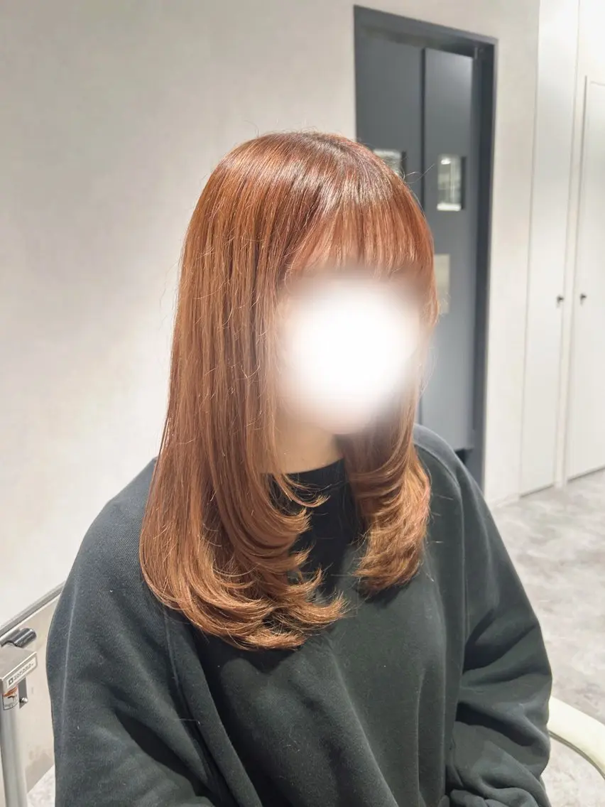 ミディアム カット ヘアカラー レイヤーカット/艶 カラー 三浦菜々子のヘアスタイル