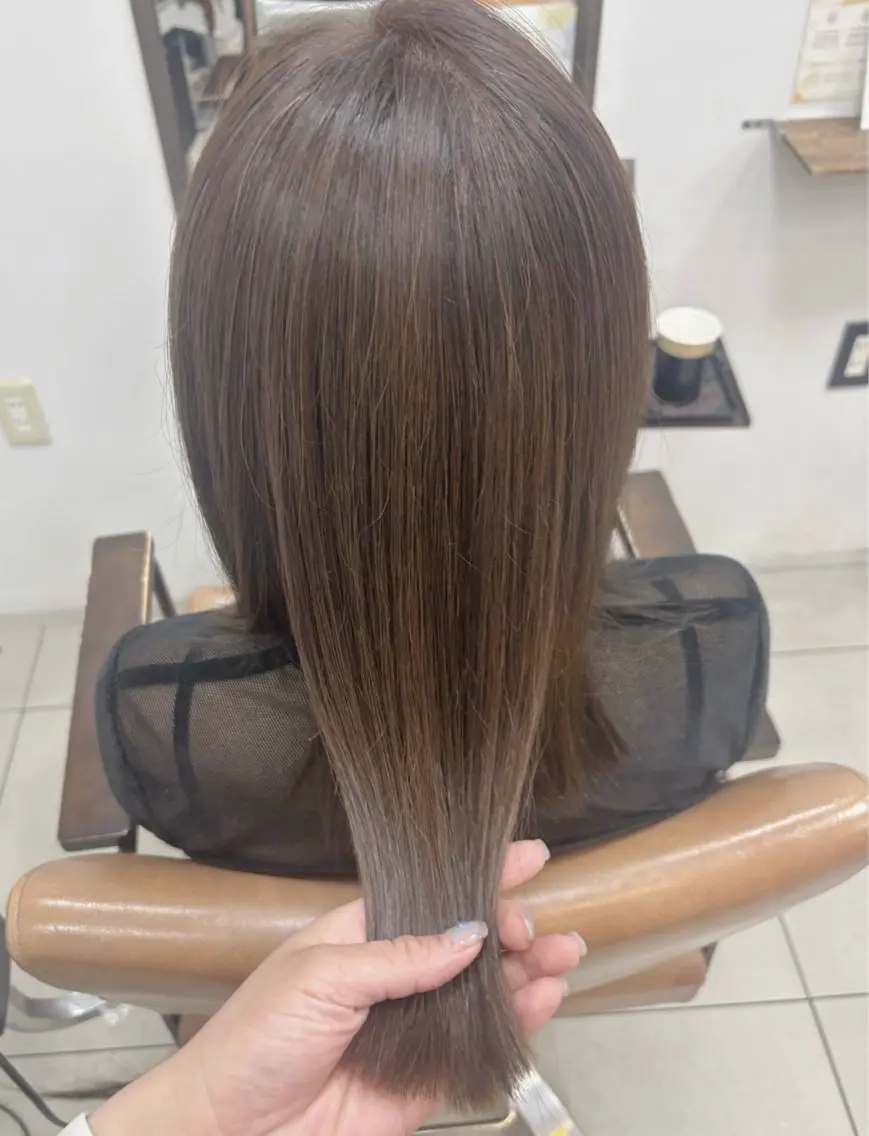 ミディアム カラー 髪質改善 ヘアカラー トリートメント 頭皮×髪質改善 透明感カラー💎中村のヘアスタイル