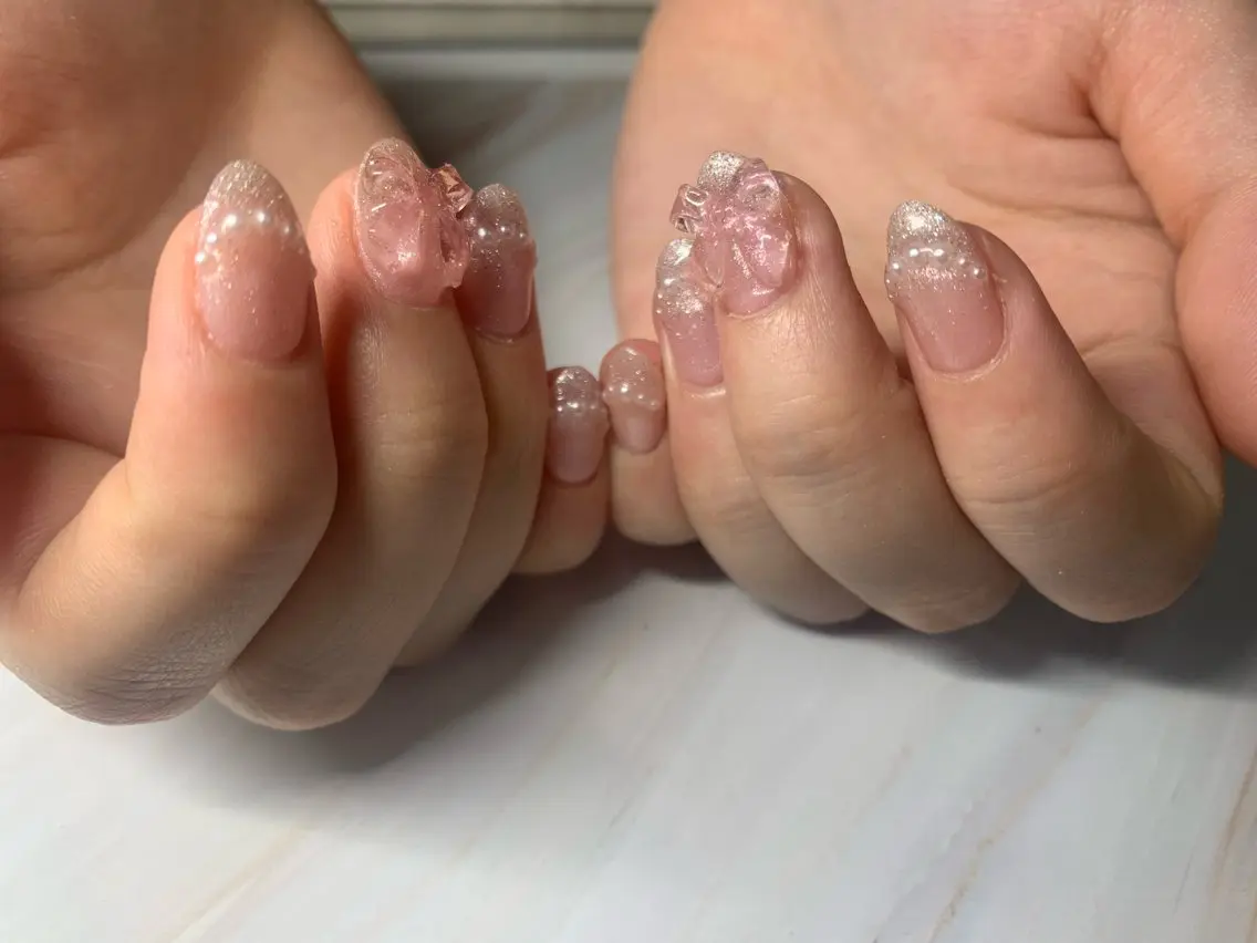 ネイル フレンチネイル ジェルネイル 韓国ネイル マグネットネイル マグネットフレンチ akina nailsのネイルデザイン