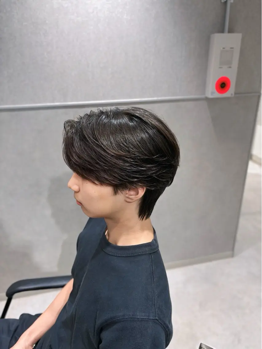 ショート パーマ メンズ特化/センター パート/しおんのヘアスタイル