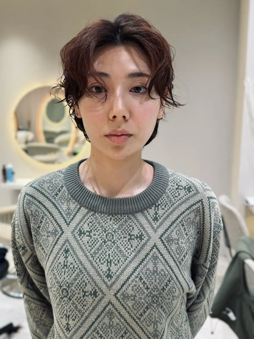 ショート カット ヘアカラー パーマ 🩵縮毛矯正・ボブ 岩原朋也🩵のヘアスタイル