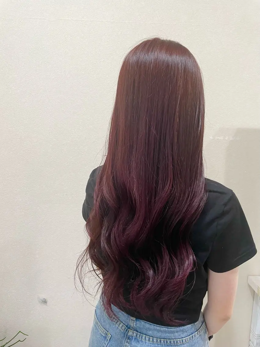 ロング カラー ブリーチ ブリーチなしカラー ピンクカラー カット ヘアカラー APPEL / fujiiのヘアスタイル