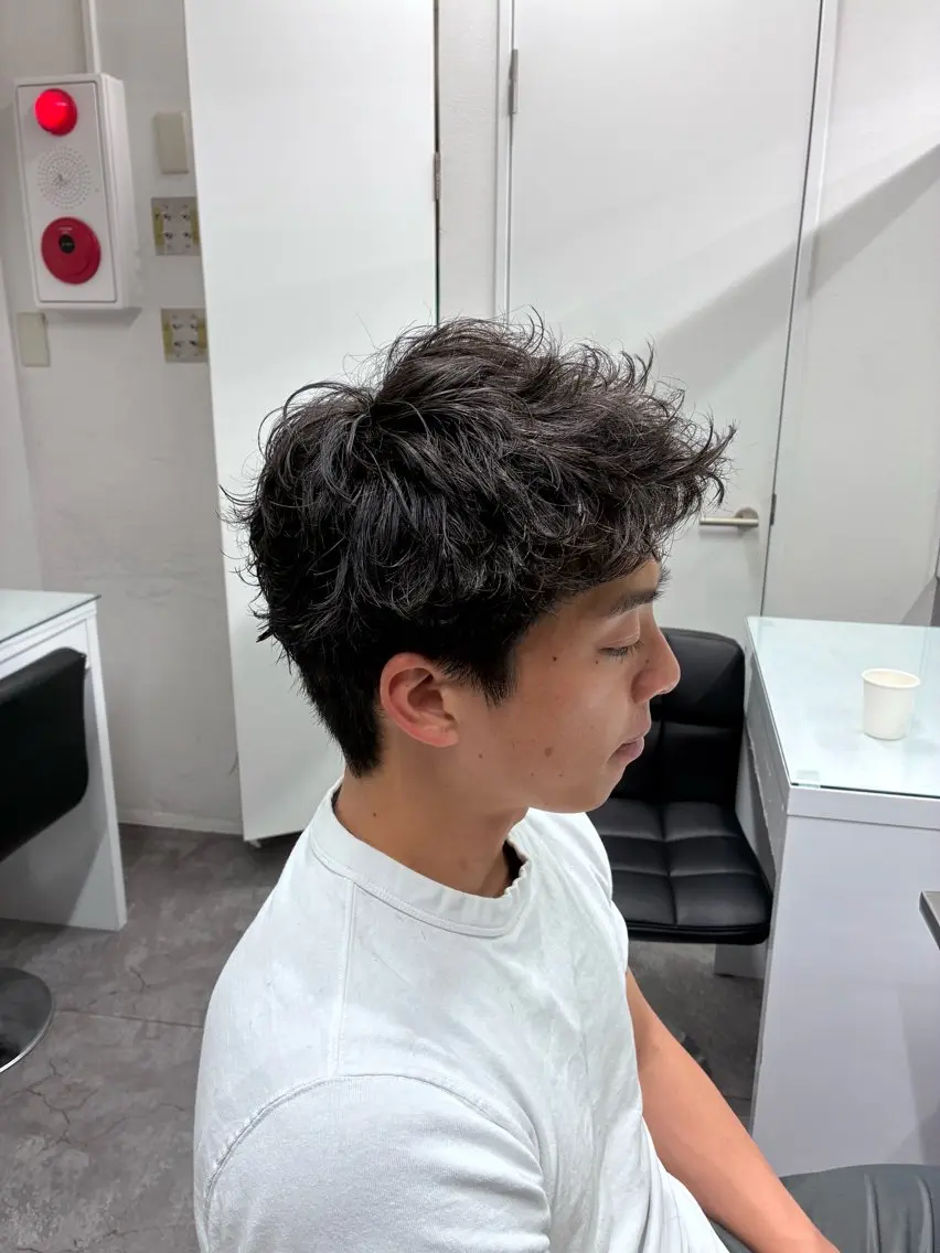 ショート パーマ メンズ メンズパーマ カット パーマ トリートメント ヘアセット 💈海外風パーマ 💈メンズ/颯太のヘアスタイル
