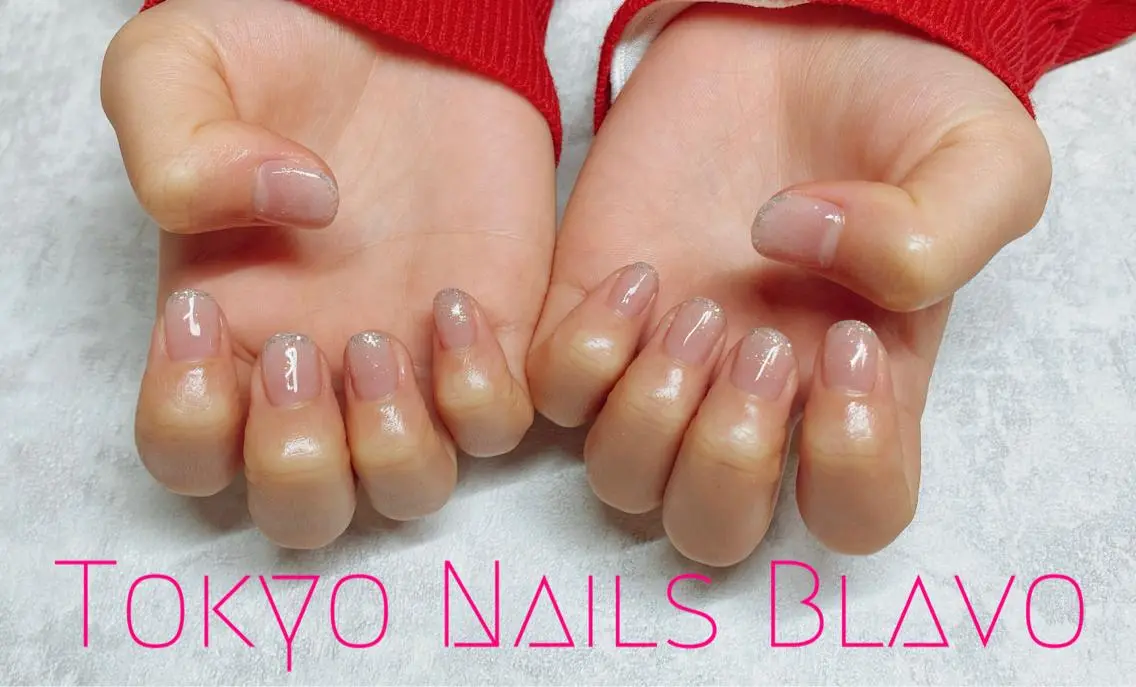 ネイル フレンチネイル ラメ(グリッター) T.N.B 山本陽子のネイルデザイン